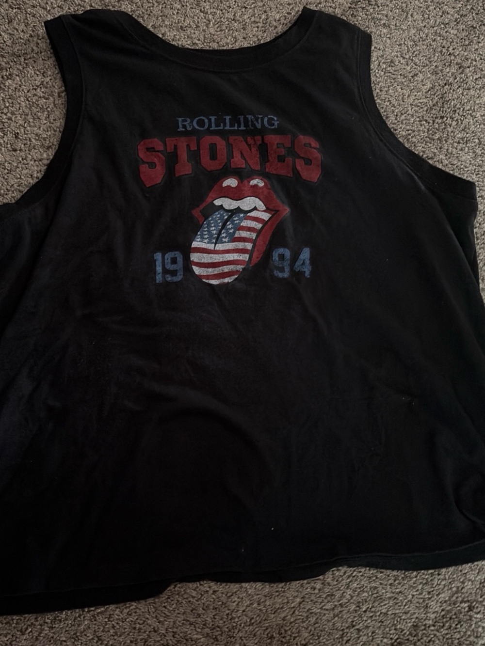the Rolling Stones Black Graphic Tee with White Logo